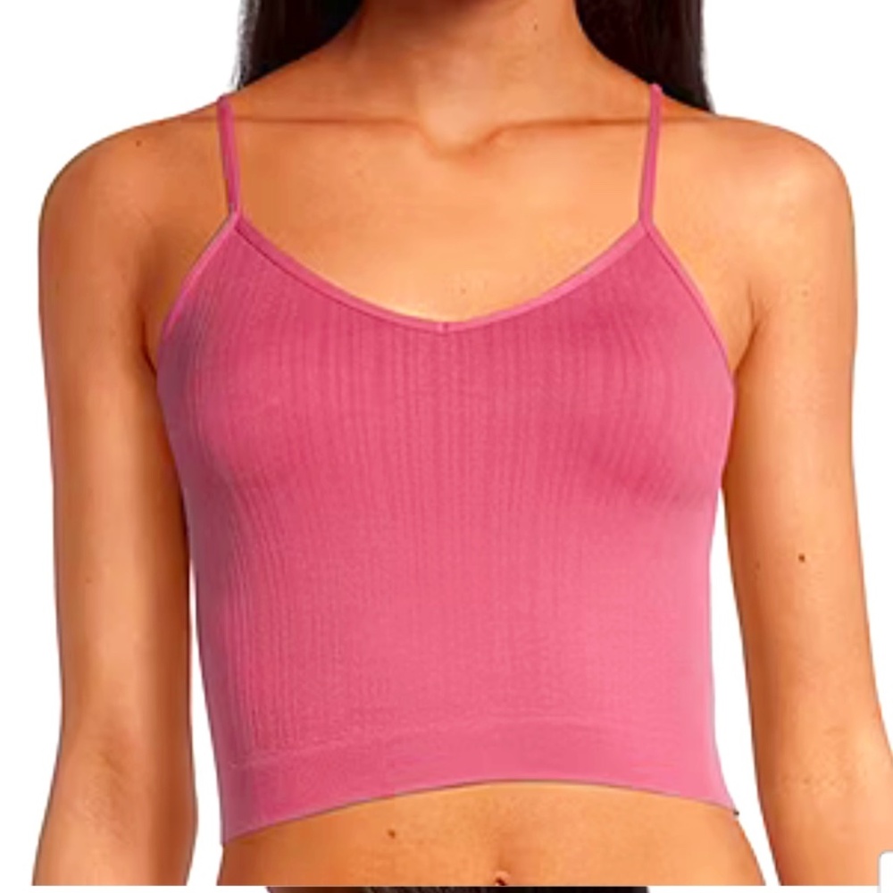 NEW! Arizona Body Seamless Brami Small Rose Wreath Nylon Spandex $28 Crop Top‎
